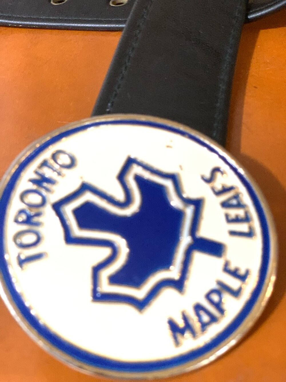 VINTAGE TORONTO MAPLE LEAFS METAL BELT BUCKLES